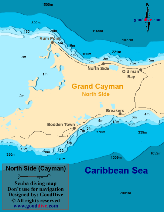 North Side diving map